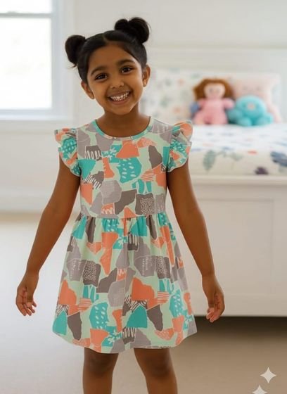 Girls 100% Cotton Printed Frock (Pack of 3)